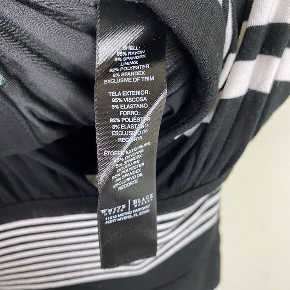 WHBM Genius Convertible Black & White Striped Sleeveless Midi Dress Size 4 - Picture 5 of 5